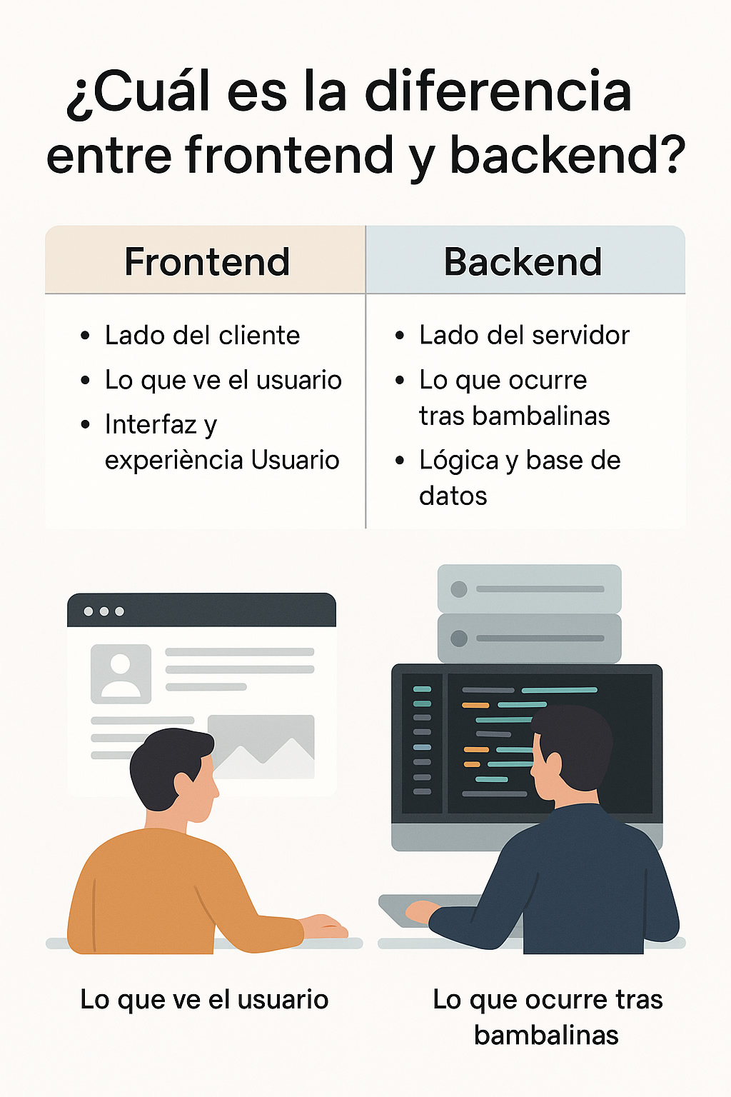 Frontend vs Backend: ¿Qué significan y en qué se diferencian?